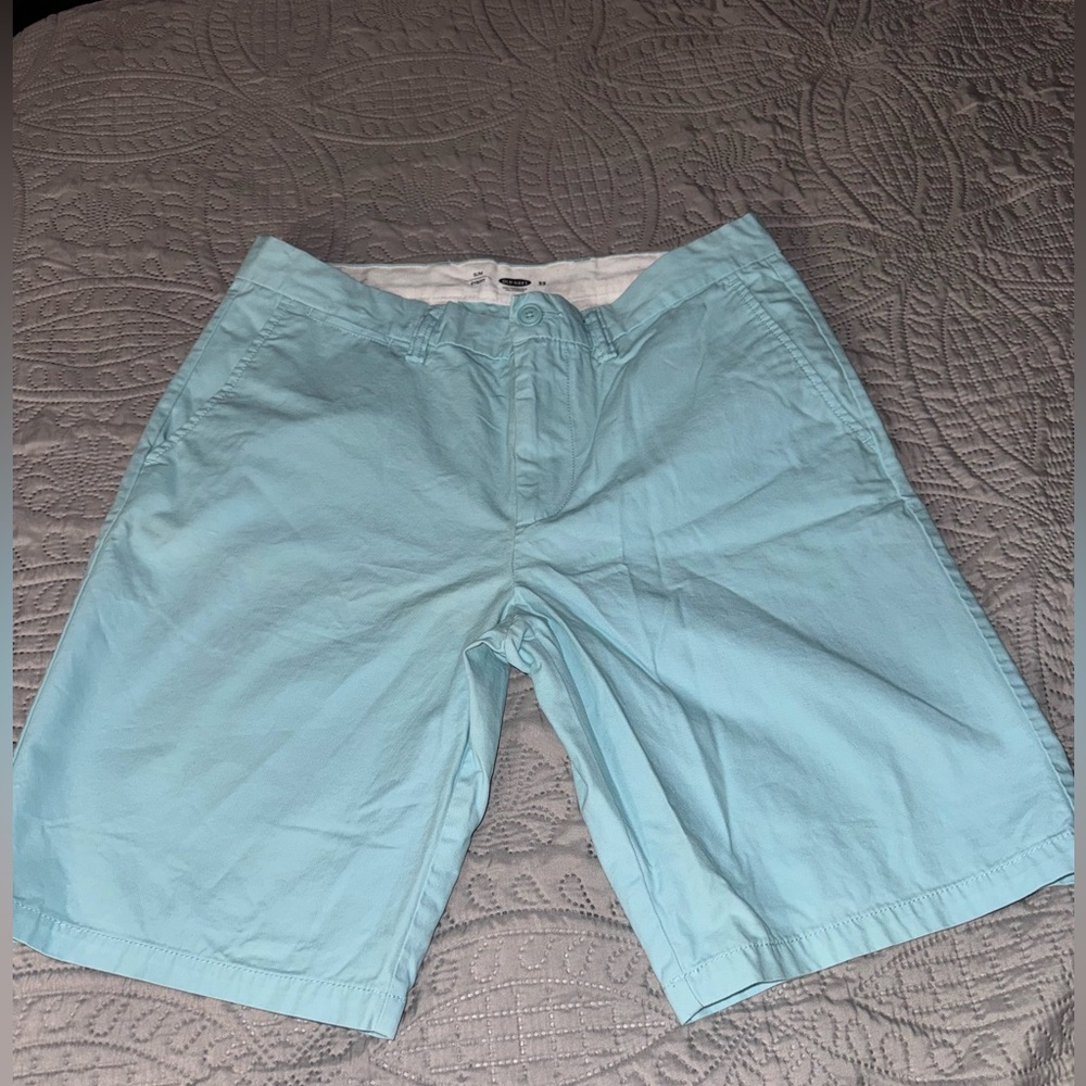 Old Navy Men's Aqua Flat Front Shorts